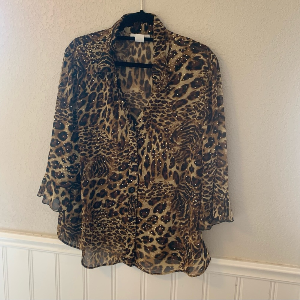Dress barn animals leopard print blouses top